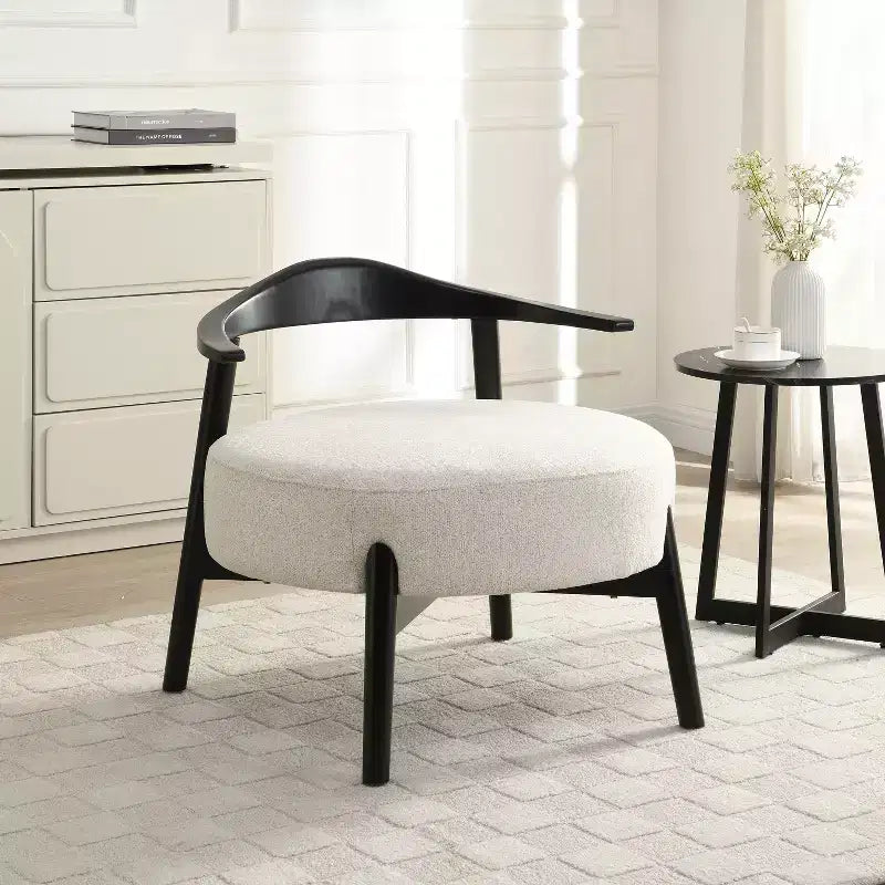 MAYYEERTY Fauteuil d'appoint rembourré Chaises modernes pour salon, véranda, chambre à coucher, beige