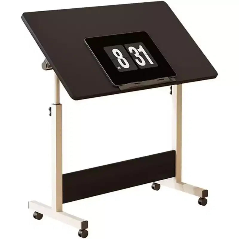 Bureau mobile debout 31,5 pouces - Table d'ordinateur réglable en hauteur avec roulettes, poste de travail pliable assis-debout