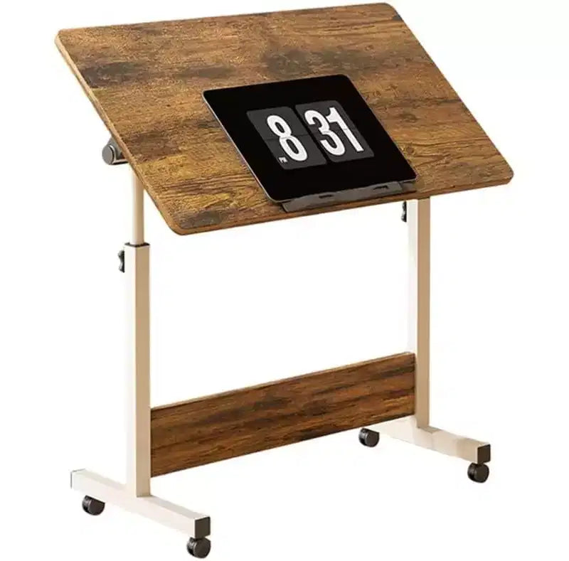 Bureau mobile debout 31,5 pouces - Table d'ordinateur réglable en hauteur avec roulettes, poste de travail pliable assis-debout