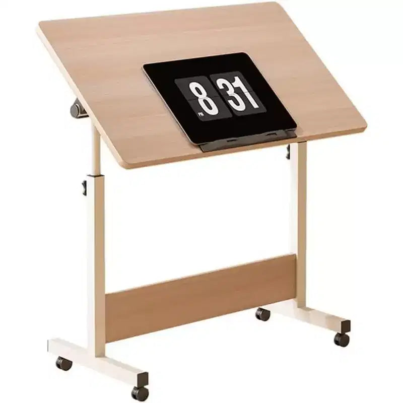 Bureau mobile debout 31,5 pouces - Table d'ordinateur réglable en hauteur avec roulettes, poste de travail pliable assis-debout