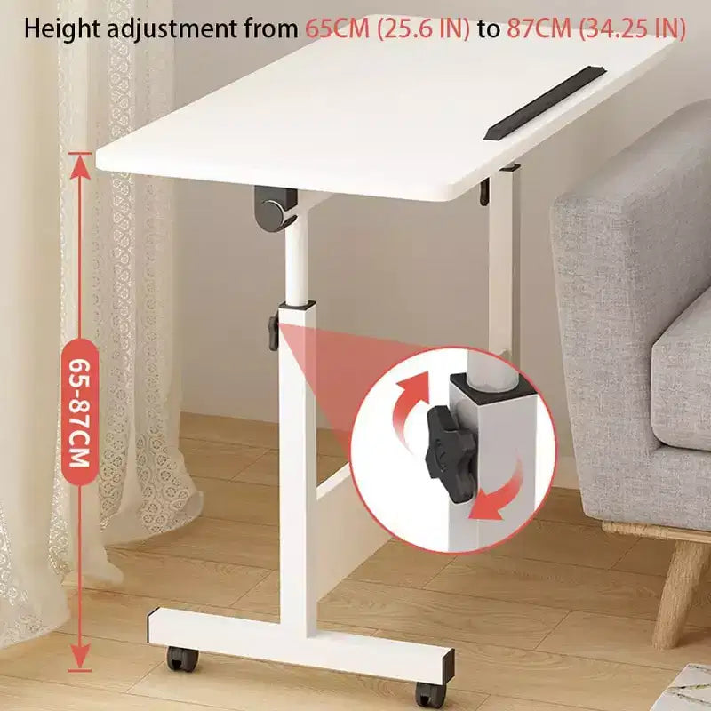 Bureau mobile debout 31,5 pouces - Table d'ordinateur réglable en hauteur avec roulettes, poste de travail pliable assis-debout