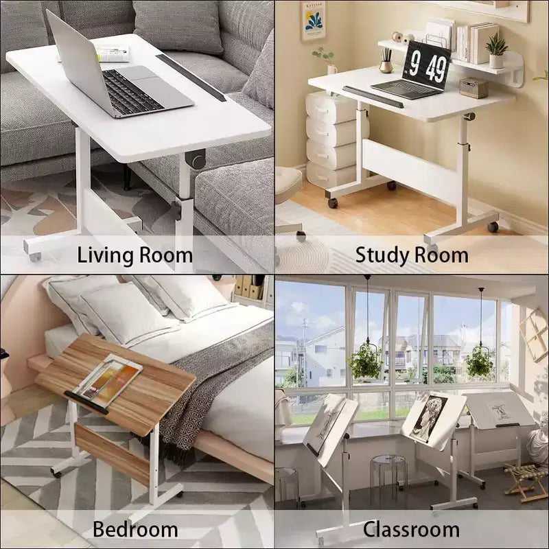 Bureau mobile debout 31,5 pouces - Table d'ordinateur réglable en hauteur avec roulettes, poste de travail pliable assis-debout
