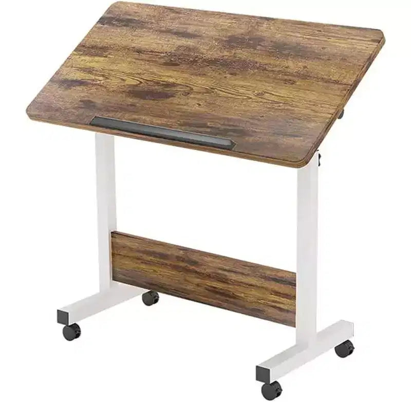 Bureau mobile debout 31,5 pouces - Table d'ordinateur réglable en hauteur avec roulettes, poste de travail pliable assis-debout