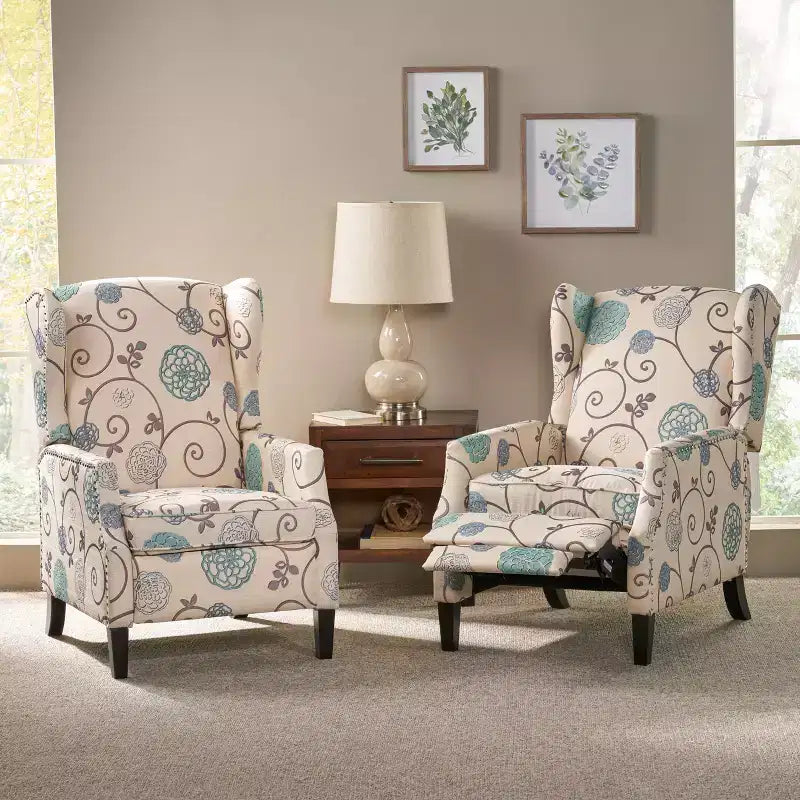GDFStudio Weyland Contemporary Fabric Pushback Recliner (Set of 2)