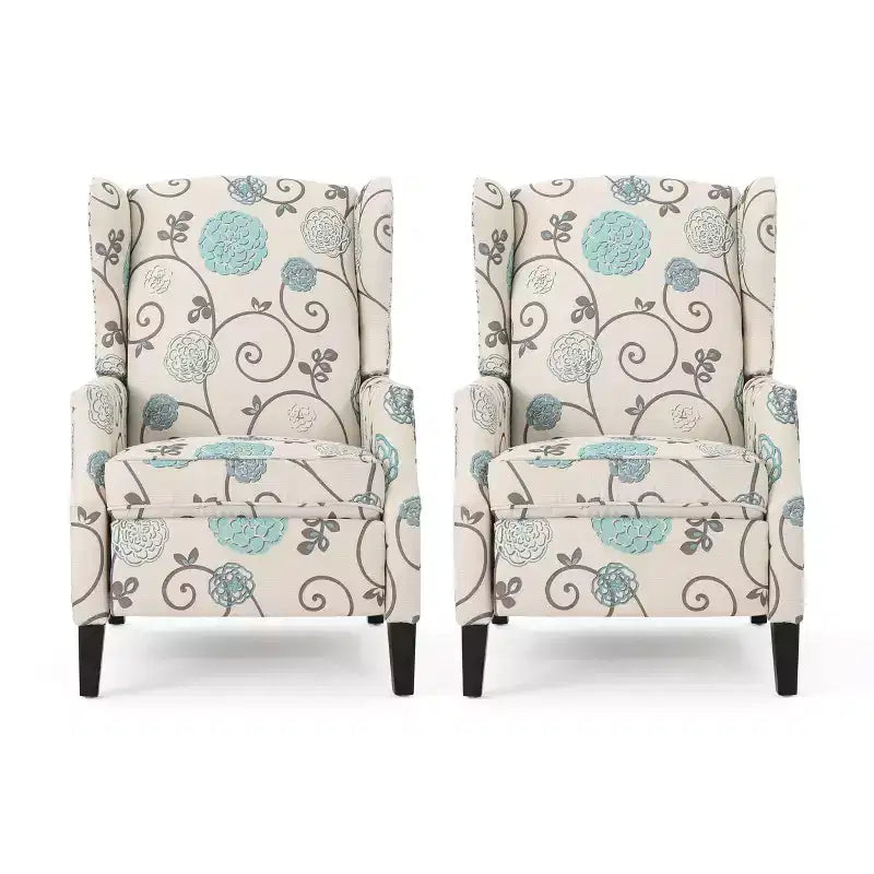 GDFStudio Weyland, fauteuil inclinable contemporain en tissu (lot de 2)