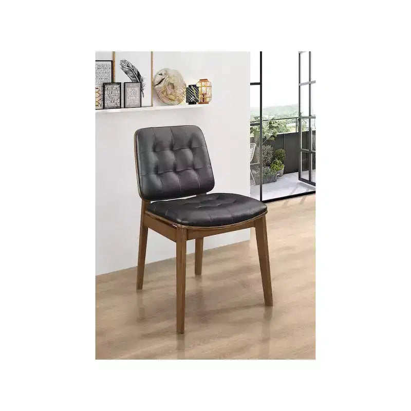Coaster, Chaise de salle à manger latérale rembourrée Redbridge Noyer (Lot de 2)