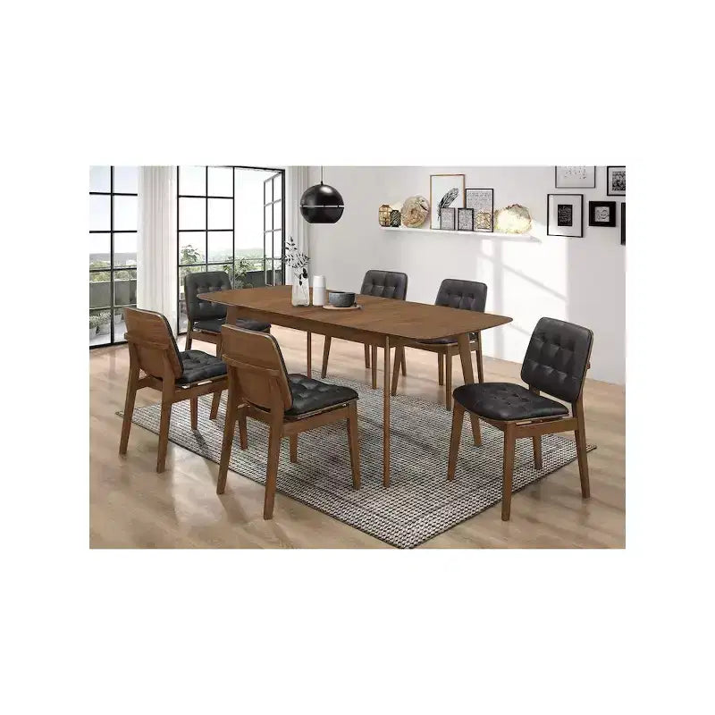 Coaster, Chaise de salle à manger latérale rembourrée Redbridge Noyer (Lot de 2)