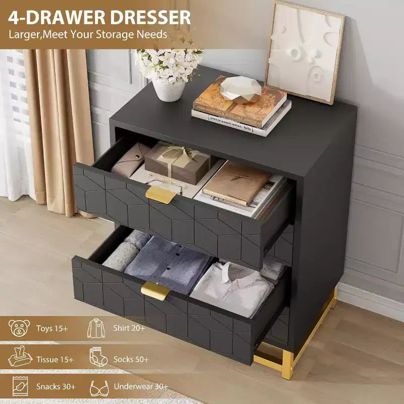 Meuble de rangement Acekool avec poignées métalliques, organisateur de rangement moderne pour chambre, salon, entrée