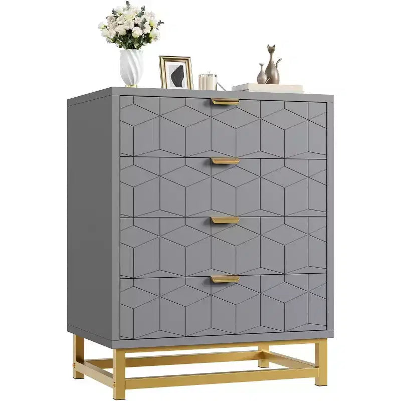 Meuble de rangement Acekool avec poignées métalliques, organisateur de rangement moderne pour chambre, salon, entrée