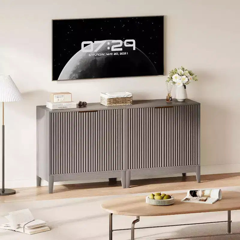Meuble de rangement 31,5 po, Armoire d'appoint moderne avec 2 portes, Buffet, Dressoir, Console, Crédence pour salon, cuisine, entrée