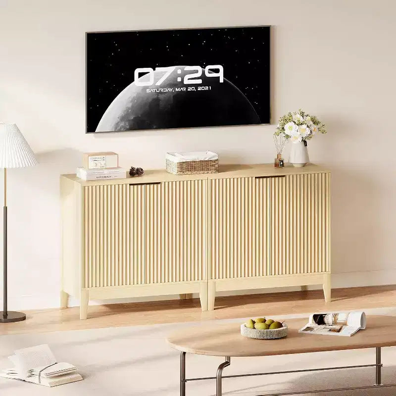 Meuble de rangement 31,5 po, Armoire d'appoint moderne avec 2 portes, Buffet, Dressoir, Console, Crédence pour salon, cuisine, entrée