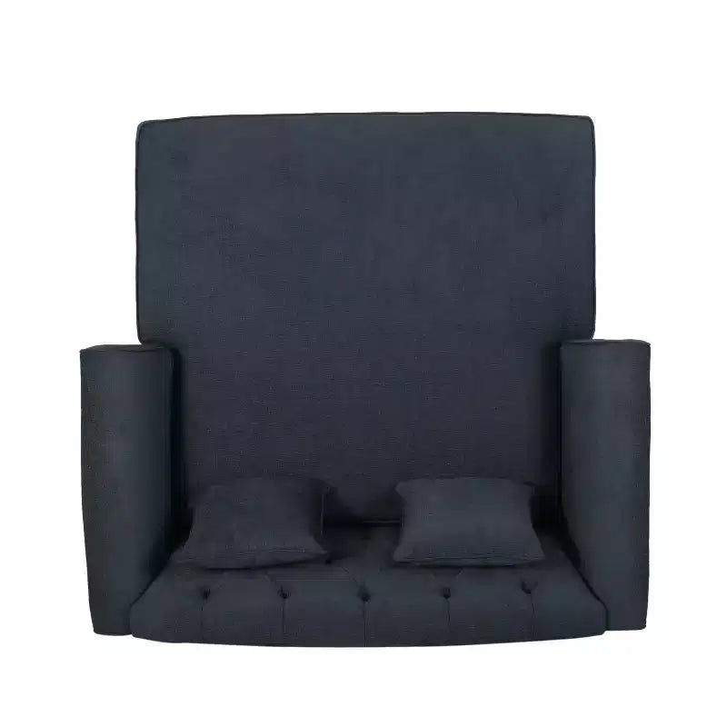 GDFStudio Hurford Canapé double capitonné contemporain en tissu avec coussins décoratifs