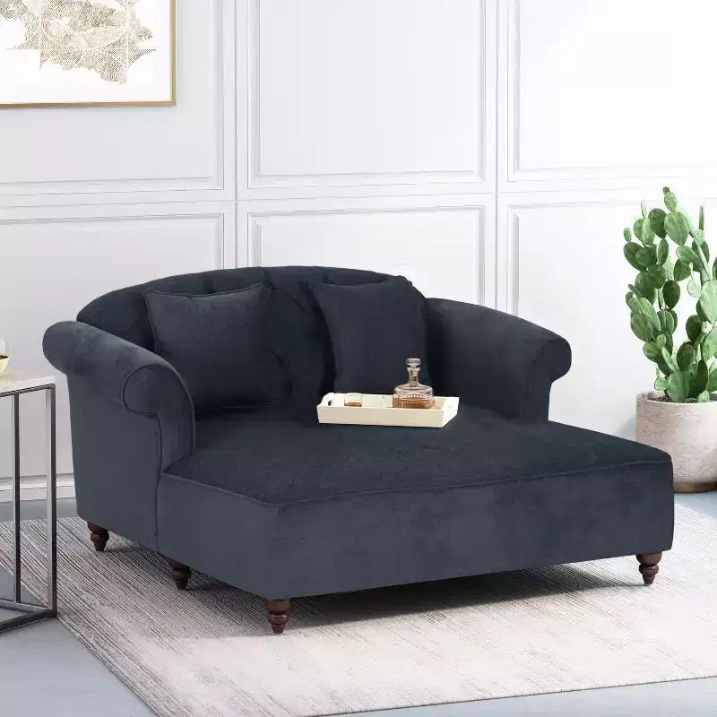 GDFStudio Hurford Canapé double capitonné contemporain en tissu avec coussins décoratifs