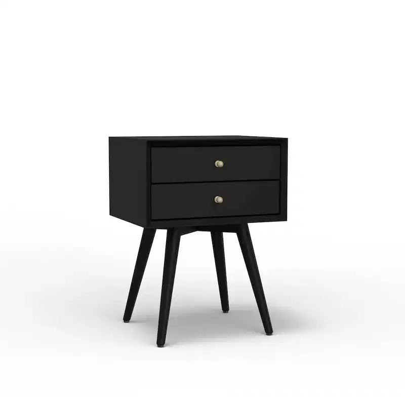 Alpine Furniture,Flynn Small Nightstand, Black