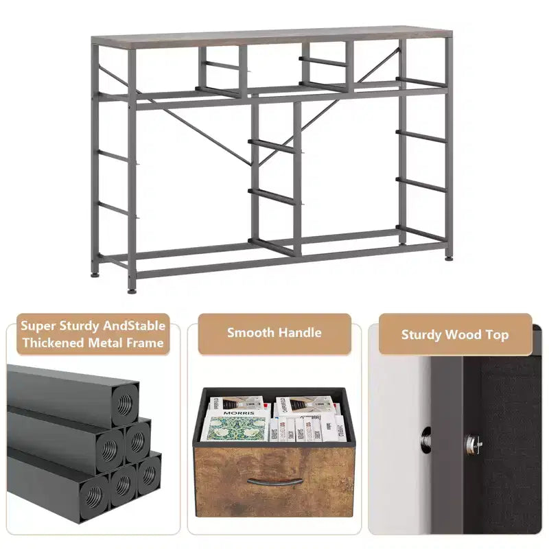Meuble TV commode avec 10 tiroirs, console multimédia, centre de divertissement pour téléviseurs de 55/50/43 pouces, commode de rangement unités d'organisation