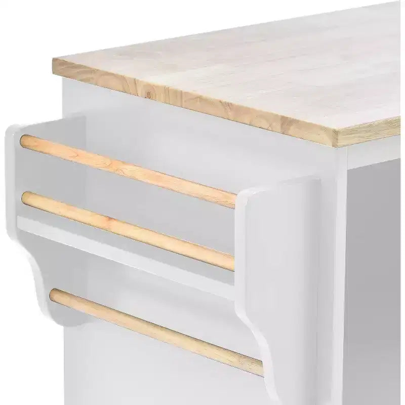 Chariot de cuisine Acekool 50,8 cm avec roulettes verrouillables, tiroir de rangement et étagère à épices - Poste de travail mobile avec barre porte-serviettes