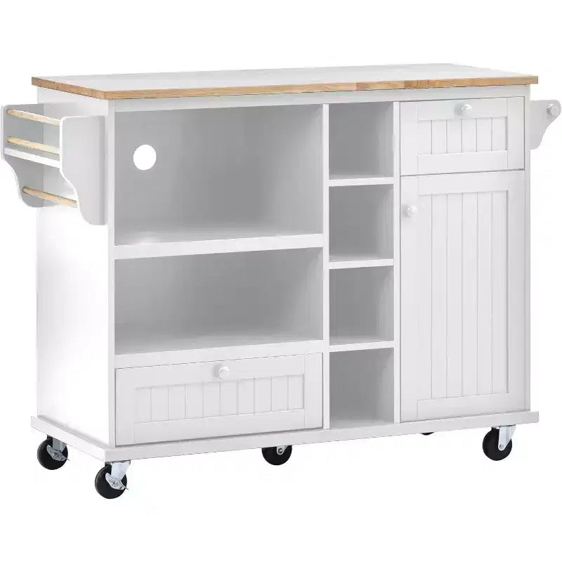 Chariot de cuisine Acekool 50,8 cm avec roulettes verrouillables, tiroir de rangement et étagère à épices - Poste de travail mobile avec barre porte-serviettes