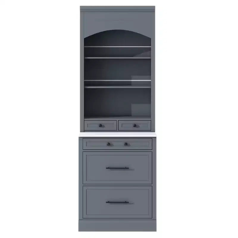 Meuble de Rangement de Cuisine Autoportant avec Tiroirs et Étagères, Grande Armoire de Cuisine avec Plateau Effet Marbre