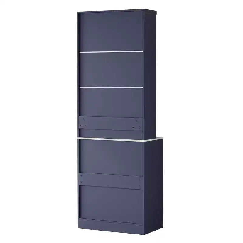 Meuble de Rangement de Cuisine Autoportant avec Tiroirs et Étagères, Grande Armoire de Cuisine avec Plateau Effet Marbre