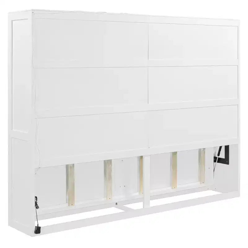 Lit escamotable Queen Size avec armoire, cadre de lit escamotable en bois avec commode, lit mural pliant pour chambre à coucher