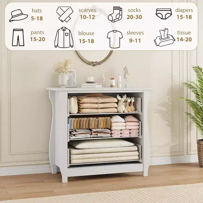 Commode à 3 tiroirs - Commode haute de style bohème avec pieds incurvés, accents en rotin et rangement autoportant pour salon, chambre, entrée ou balcon