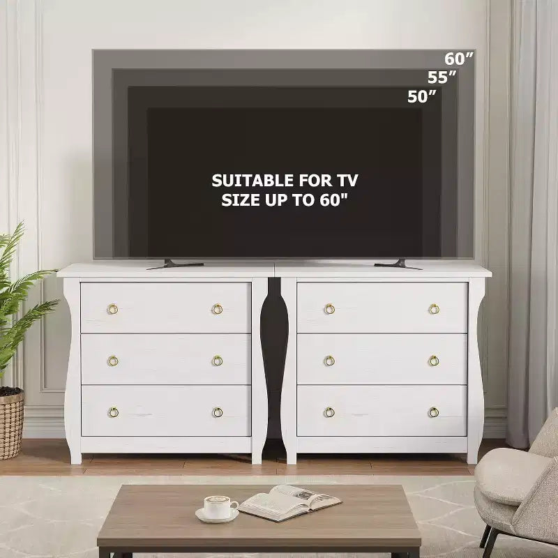 Commode à 3 tiroirs - Commode haute de style bohème avec pieds incurvés, accents en rotin et rangement autoportant pour salon, chambre, entrée ou balcon