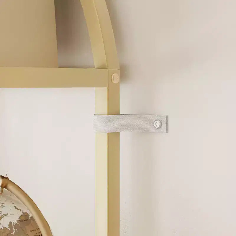 Étagère arquée de 81,7 po de hauteur à 6 niveaux avec cadre en métal, étagère de présentation ouverte géométrique pour chambre, salon et bureau