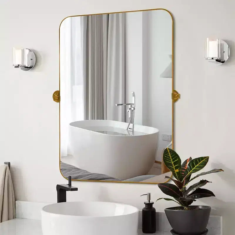 PexFix Miroir mural à carreaux avec cadre en fer, style ferme rustique élégant, pour salon, chambre, salle de bain, entrée