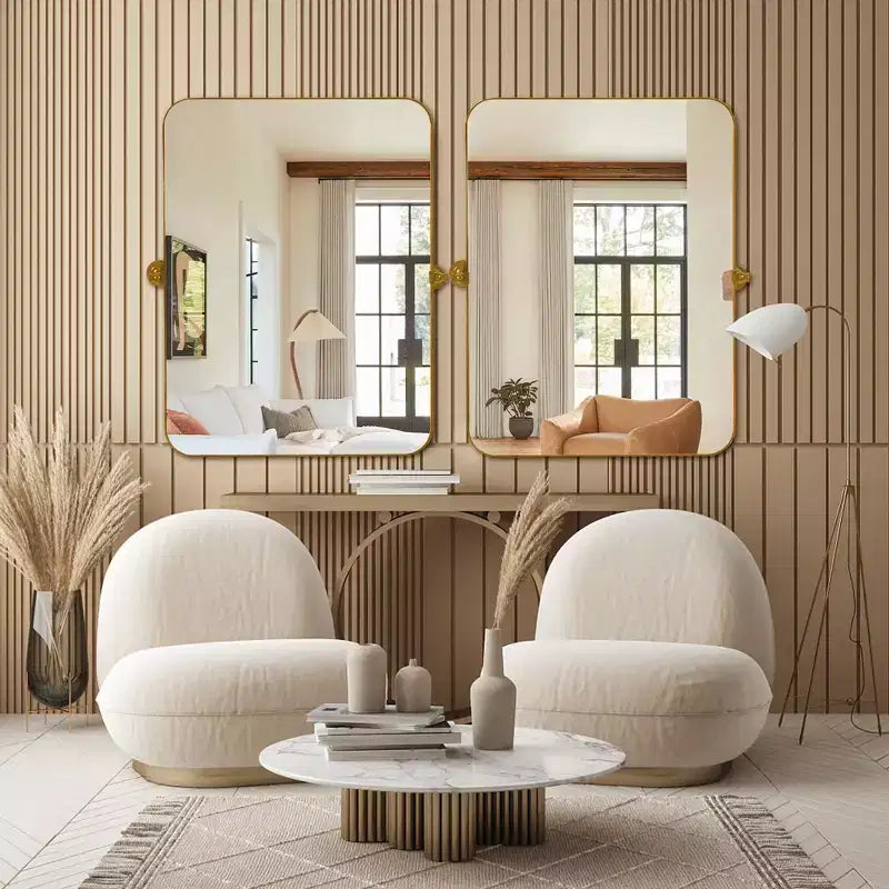 PexFix Miroir mural à carreaux avec cadre en fer, style ferme rustique élégant, pour salon, chambre, salle de bain, entrée