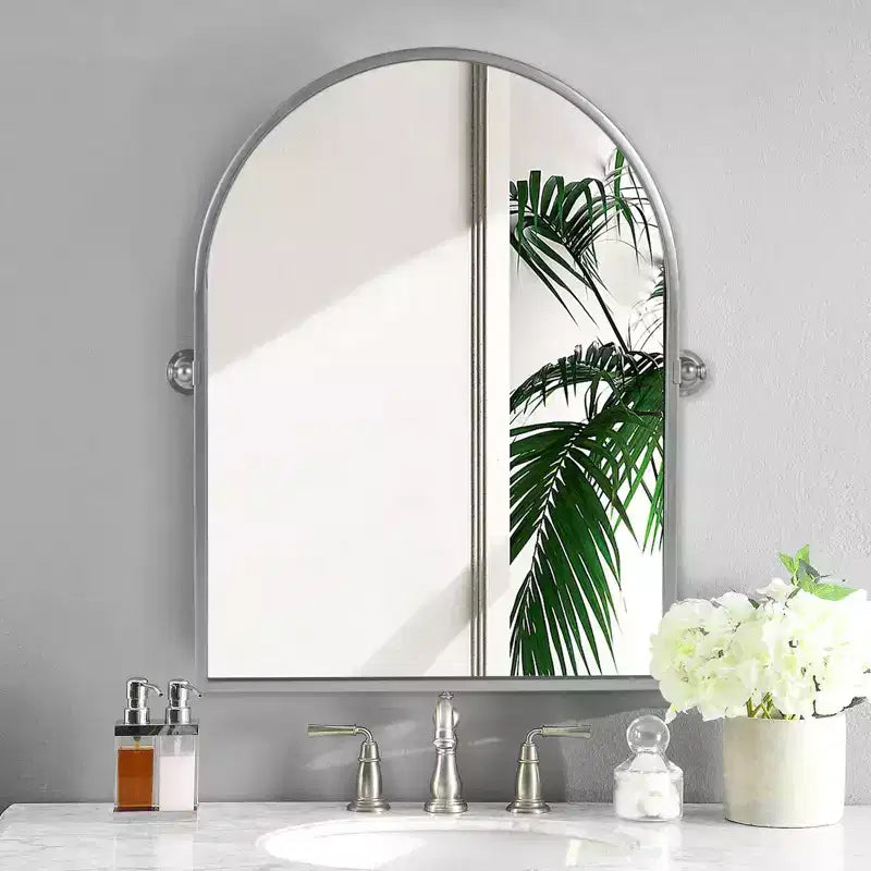 PexFix Miroir mural à carreaux avec cadre en fer, style ferme rustique élégant, pour salon, chambre, salle de bain, entrée