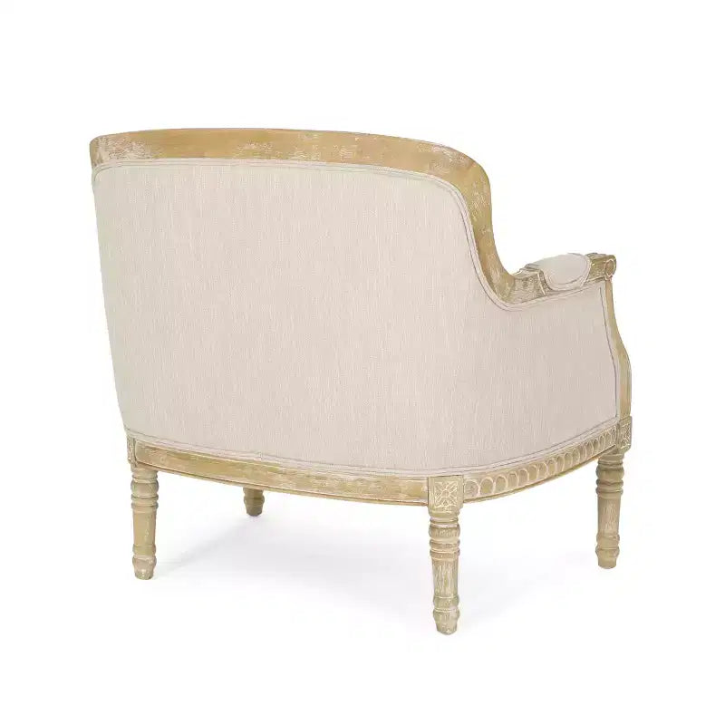 Fauteuil d'appoint rembourré, fauteuil club confortable avec cadre en bois d'hévéa vieilli - ModernLuxe