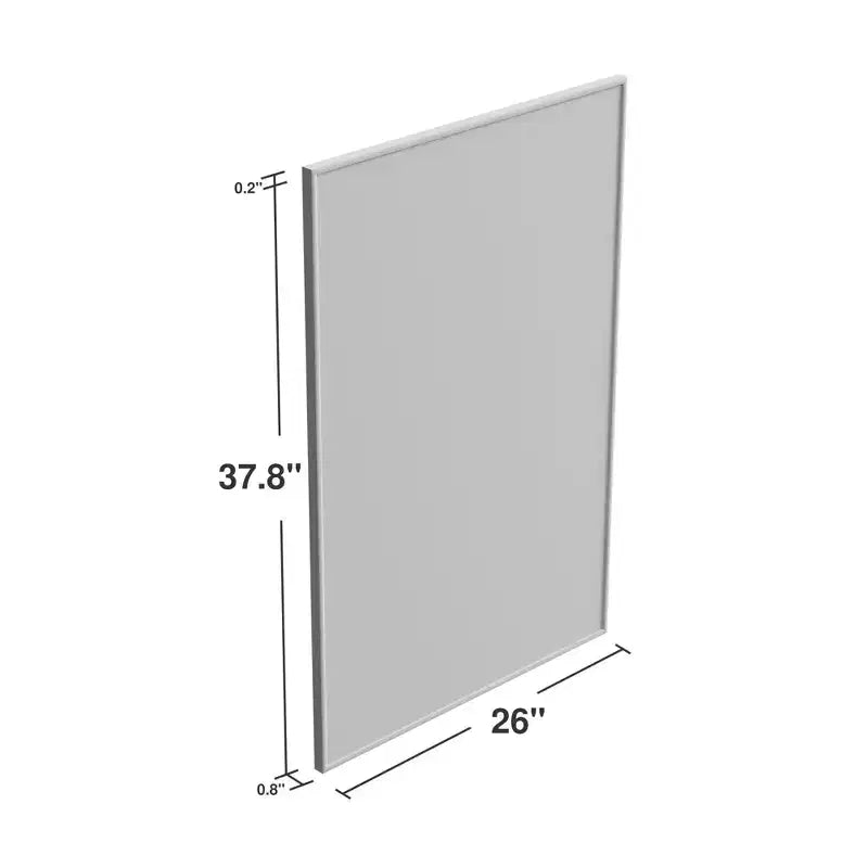 Lot de 2 miroirs muraux rectangulaires à bords fins en alliage d'aluminium noir de 96,5 cm H x 66 cm L