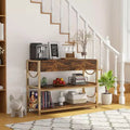 Golden U-Shaped Console Table, Ottoman-Style Entryway Rack with Decorative Damascus Steel Accents, Elegant Storage Solution for Hallway and Foyer