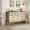 52 Wide Modern Storage Dresser with 7 Ample Drawer Space, Storage Chest For Living Room, Bedroom