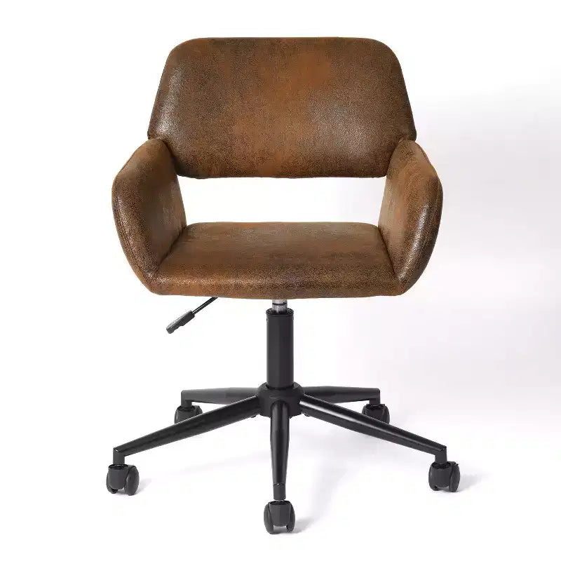 Chaise de bureau pivotante réglable Homy Casa avec accoudoirs rembourrés, siège tapissé pour petits espaces