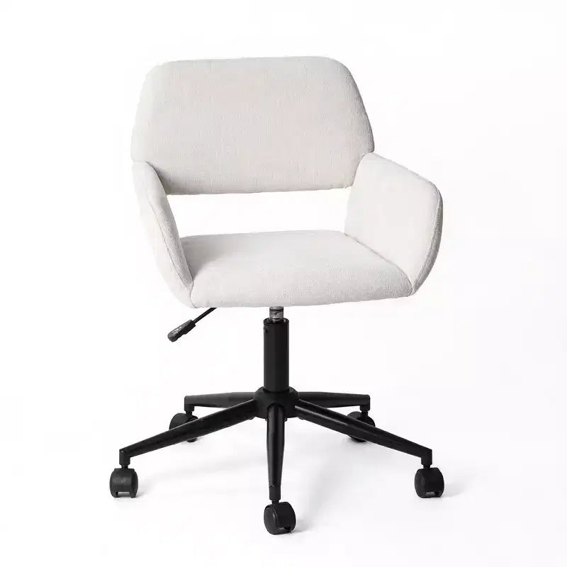 Chaise de bureau pivotante réglable Homy Casa avec accoudoirs rembourrés, siège tapissé pour petits espaces