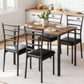 Dining Table Set for 4, Kitchen Table and Chairs for 4, 5 Piece Kitchen Dining Room Table Set,Wood Modern Rectangle Dinner Table With Upholstered Seat