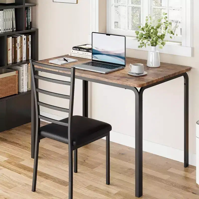 Ensemble de salle à manger pour 4 personnes, table et chaises de cuisine pour 4 personnes, ensemble de 5 pièces de salle à manger, table à dîner rectangulaire moderne en bois avec sièges rembourrés