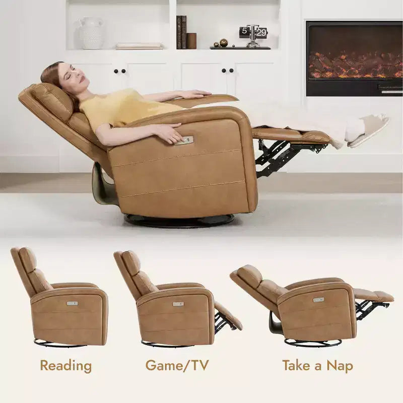 Fauteuil inclinable, pivotant et à bascule Spruce & Spring Power Glider pour chambre de bébé