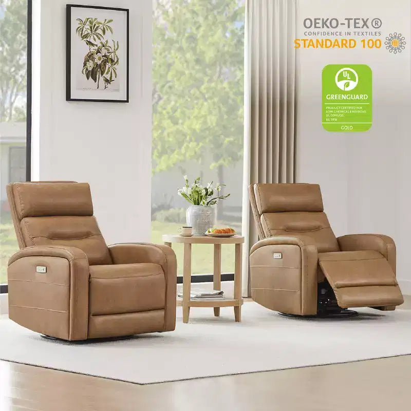 Fauteuil inclinable, pivotant et à bascule Spruce & Spring Power Glider pour chambre de bébé