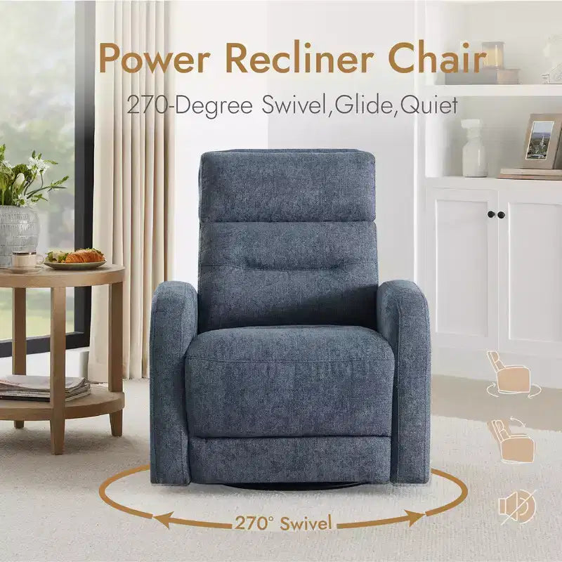 Fauteuil inclinable, pivotant et à bascule Spruce & Spring Power Glider pour chambre de bébé