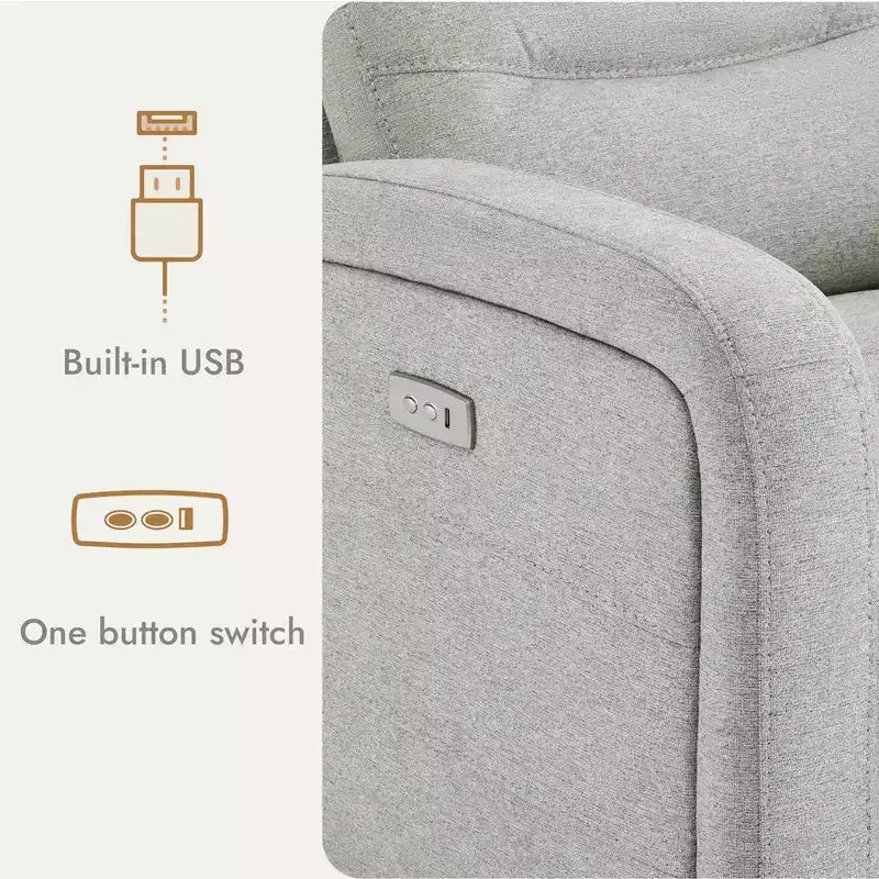Fauteuil inclinable, pivotant et à bascule Spruce & Spring Power Glider pour chambre de bébé