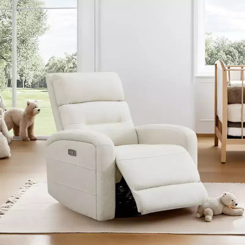 Fauteuil inclinable, pivotant et à bascule Spruce & Spring Power Glider pour chambre de bébé