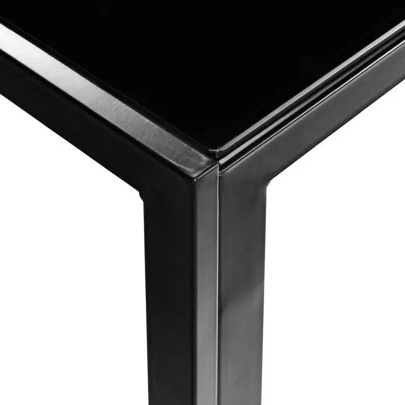 Table de salle à manger Auriona avec plateau en verre et base en métal