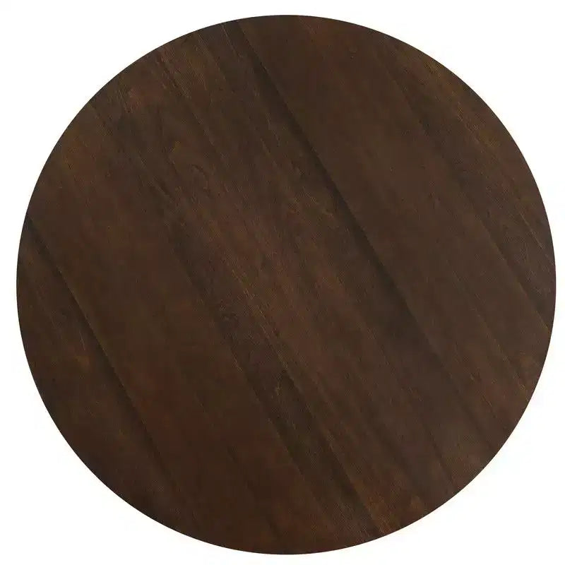 Table à manger ronde PexFix de 46 po pour 6 personnes, table sur pied moderne avec base conique cannelée et plateau en MDF en bois pour les petits espaces de cuisine, salle à manger, café, noyer