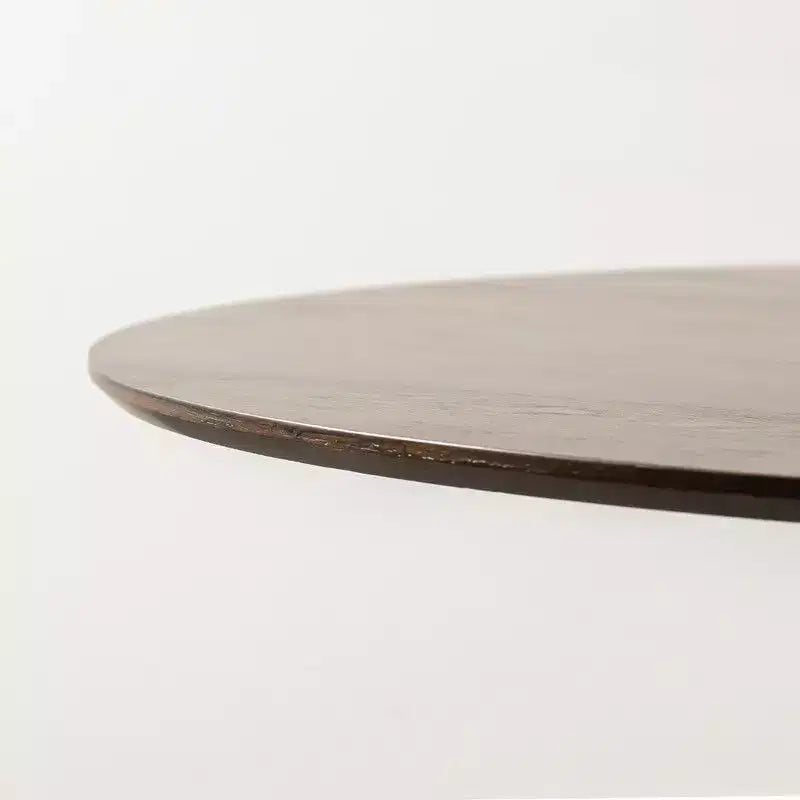 Table à manger ronde PexFix de 46 po pour 6 personnes, table sur pied moderne avec base conique cannelée et plateau en MDF en bois pour les petits espaces de cuisine, salle à manger, café, noyer