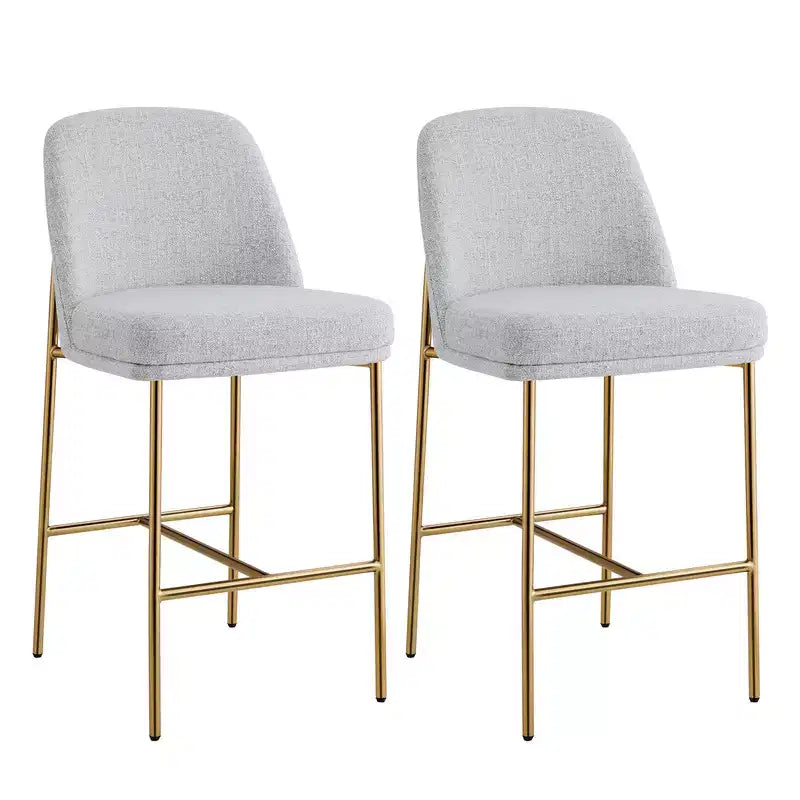Tabouret de bar moderne Spruce&Spring de 68,5 cm de hauteur de comptoir avec structure dorée - Lot de 2