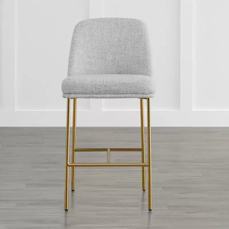 Tabouret de bar moderne Spruce&Spring de 68,5 cm de hauteur de comptoir avec structure dorée - Lot de 2