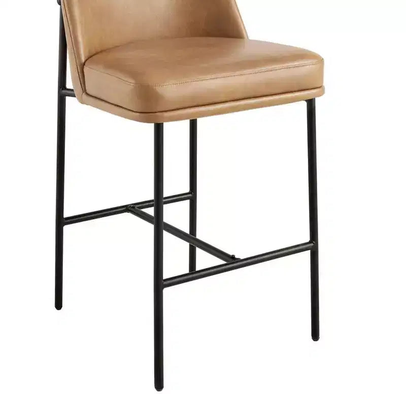 Tabouret de bar moderne Spruce&Spring de 68,5 cm de hauteur de comptoir avec structure dorée - Lot de 2