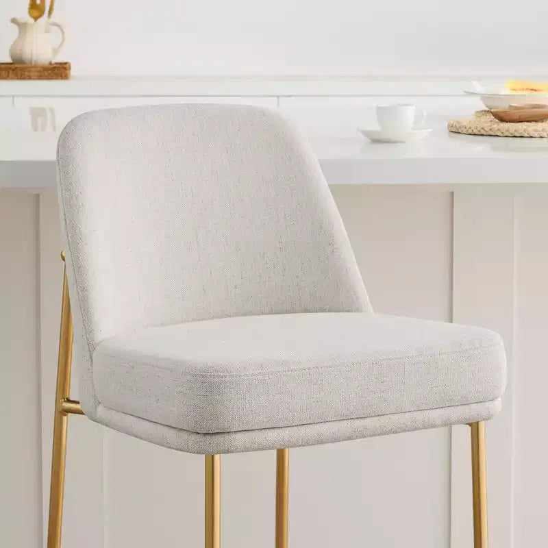 Tabouret de bar moderne Spruce&Spring de 68,5 cm de hauteur de comptoir avec structure dorée - Lot de 2